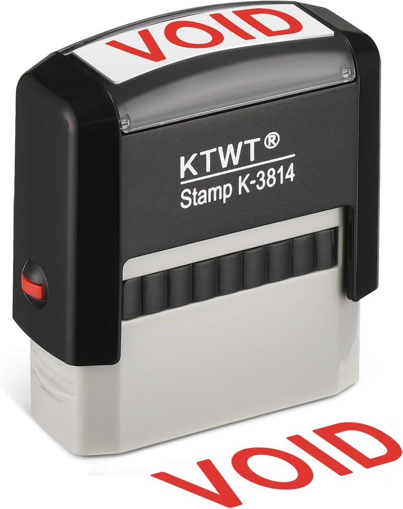 KTWT Void Stamp, Void Self Inking Stamp -Refillable Stampers for Office, Business, Accounting, Bookkeeping, Coding, Legal, Notary, Ordering, Inventory Stamps - Red Ink - Image 1